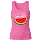 Vibrant Watermelon Hello Summer Graphic Ladies Tank Top
