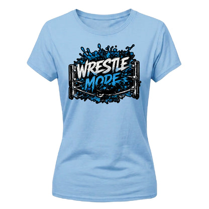 Vibrant Wrestle Mode Print Wrestling ladies fit t-shirt