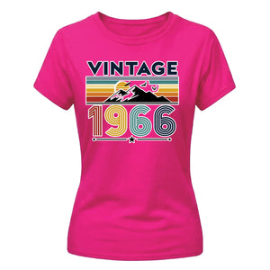 60th Birthday Ladies Tshirt Vintage 1966 Retro Mountain Sunset