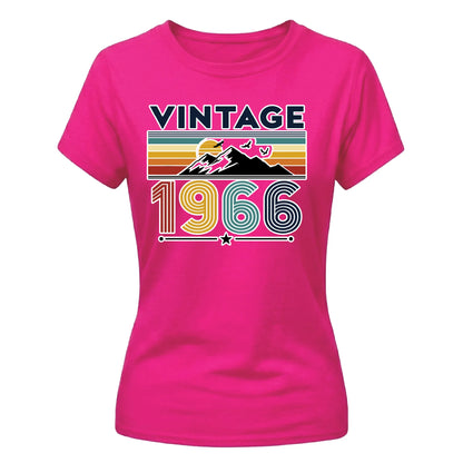 60th Birthday Ladies Tshirt Vintage 1966 Retro Mountain Sunset