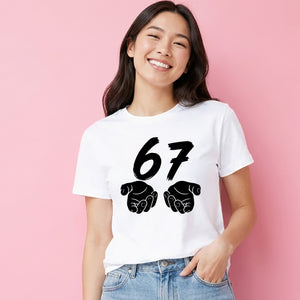 Vintage 67 Number Graphic Birthday Gift Ladies T-Shirt