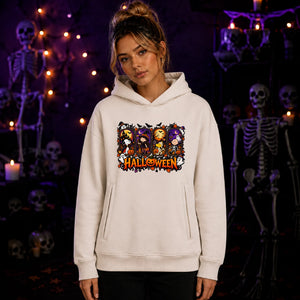 Vintage cartoon panels spooky Halloween Oversized Hoodie