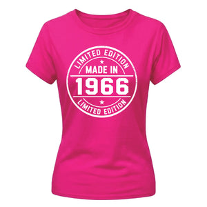 60th Birthday Ladies Tshirt Made in 1966 Limited Edition Vintage