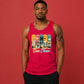 Vintage Sun Chase Coastal Beach Summer Graphic Men Tank Top