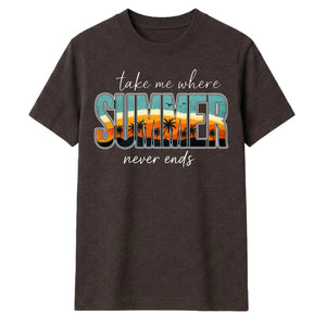 Vintage Tropical Sunset Beach Slogan Print Unisex T-Shirt