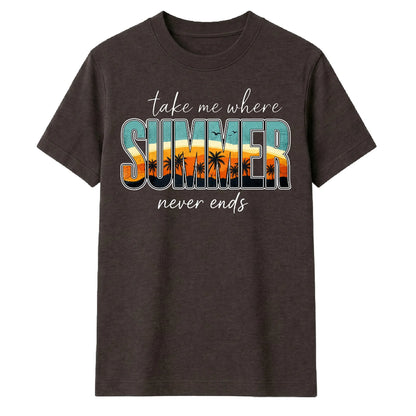 Vintage Tropical Sunset Beach Slogan Print Unisex T-Shirt