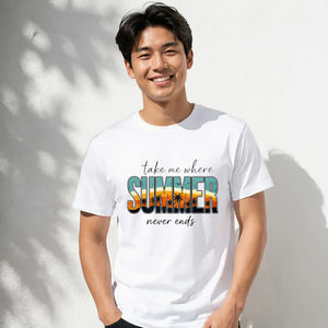 Vintage Tropical Sunset Beach Slogan Print Unisex T-Shirt