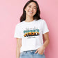 Vintage Tropical Sunset Summer Graphic Print Ladies T-Shirt