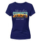 Vintage Tropical Sunset Summer Graphic Print Ladies T-Shirt