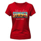 Vintage Tropical Sunset Summer Graphic Print Ladies T-Shirt