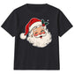 Vintage Winking Santa Face Graphic Christmas Kids T-Shirt