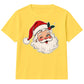 Vintage Winking Santa Face Graphic Christmas Kids T-Shirt