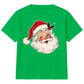 Vintage Winking Santa Face Graphic Christmas Kids T-Shirt