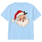 Vintage Winking Santa Face Graphic Christmas Kids T-Shirt