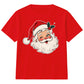 Vintage Winking Santa Face Graphic Christmas Kids T-Shirt