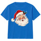 Vintage Winking Santa Face Graphic Christmas Kids T-Shirt