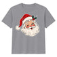 Vintage Winking Santa Face Graphic Christmas Kids T-Shirt
