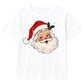 Vintage Winking Santa Face Graphic Christmas Kids T-Shirt