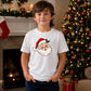 Vintage Winking Santa Face Graphic Christmas Kids T-Shirt
