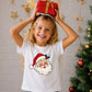 Vintage Winking Santa Face Graphic Christmas Kids T-Shirt