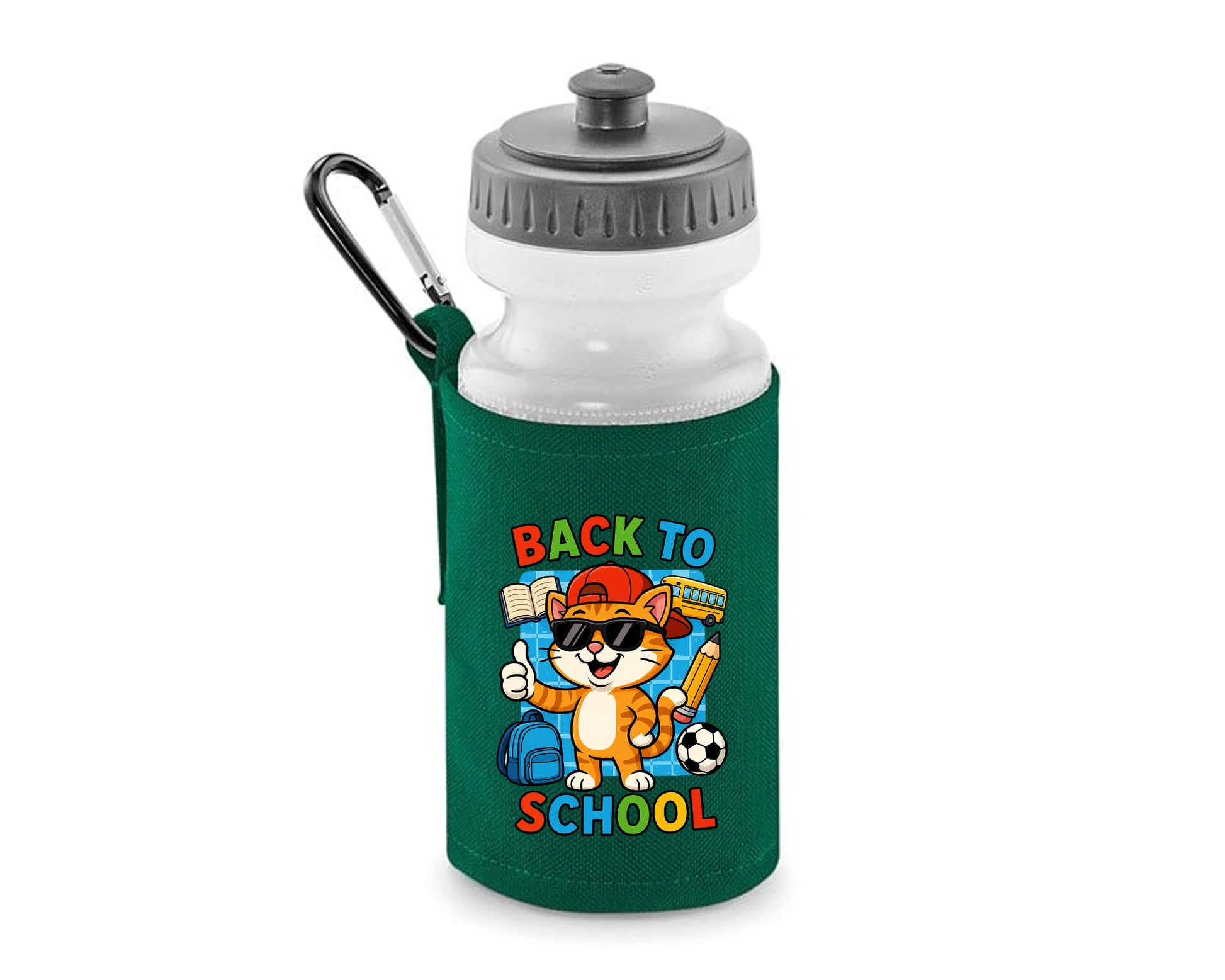 Back To School Water Bottle, Cute Cat Design For Girls & Kids, BPA-Free, Reusable & Leakproof, Perfect For Cat Lovers Water Bottle M8485