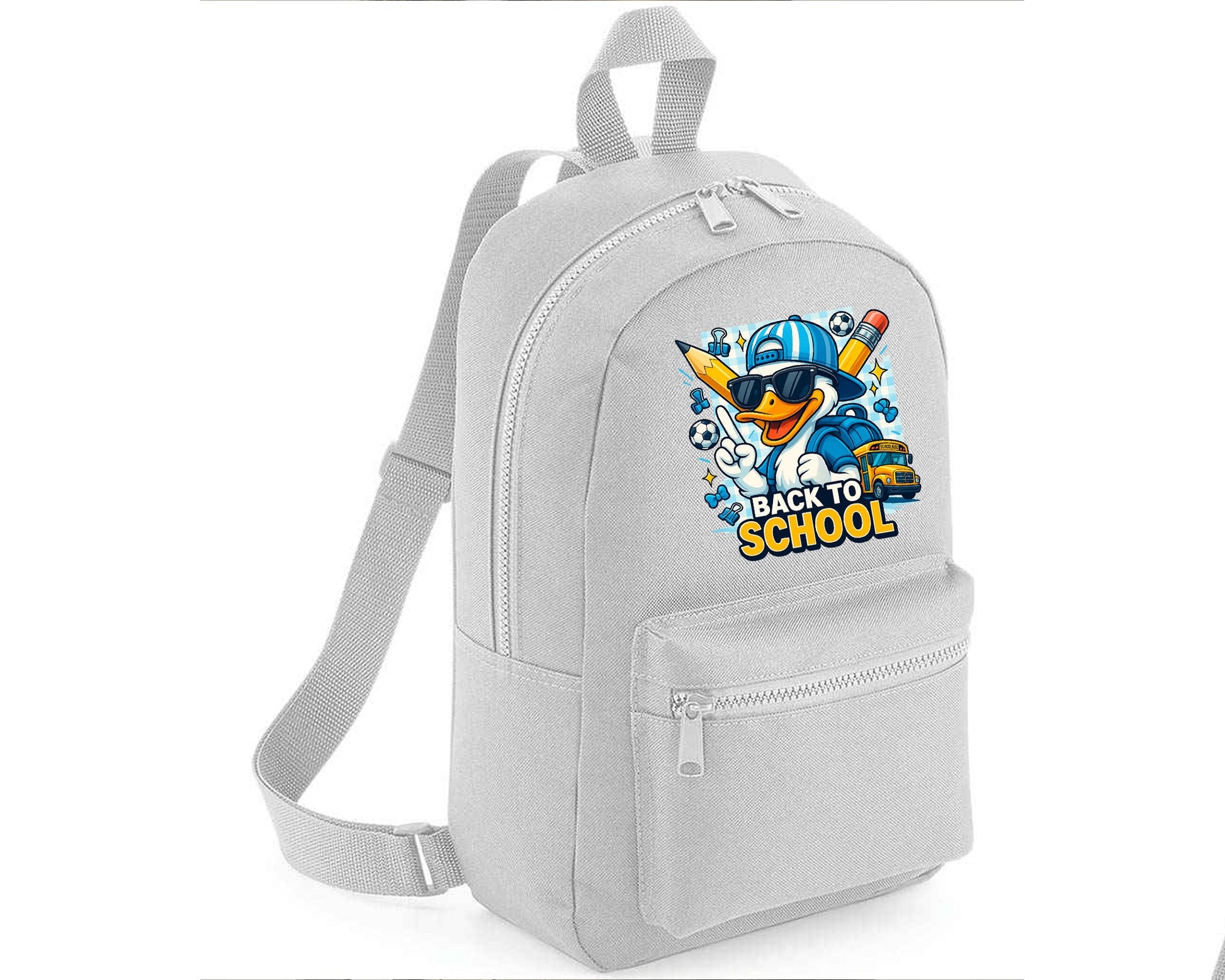Back To School Kids Backpack, Funny & Cute Duck Printed Bag For Boys And Girls, Perfect Padded Back Panel Bag M8483