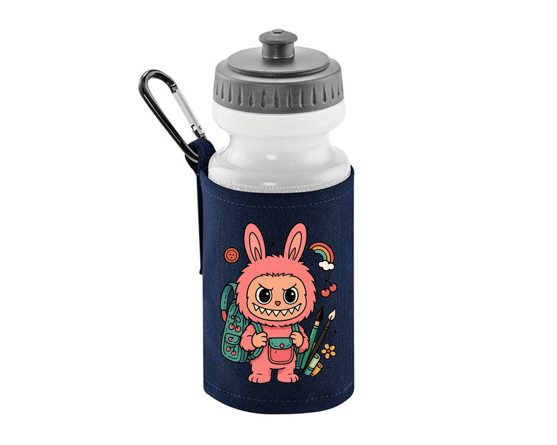 Back To School Kids Water Bottle, Labubu Printed Design, 500ml BPA Free Soft Water Bottle Included, Stylish Drink Bottle For School M8481