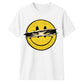 Edgy Ripped Smiley Face Anime Eyes Graphic Unisex T-Shirt