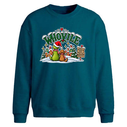 Whoville town dog kindness Christmas Oversized Sweatshirt