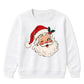 Winking Santa Face With Holly Christmas Kids Sweatshirt