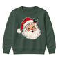 Winking Santa Face With Holly Christmas Kids Sweatshirt