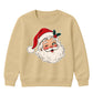 Winking Santa Face With Holly Christmas Kids Sweatshirt