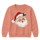 Winking Santa Face With Holly Christmas Kids Sweatshirt