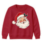 Winking Santa Face With Holly Christmas Kids Sweatshirt