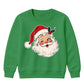 Winking Santa Face With Holly Christmas Kids Sweatshirt