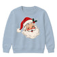Winking Santa Face With Holly Christmas Kids Sweatshirt