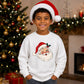 Winking Santa Face With Holly Christmas Kids Sweatshirt