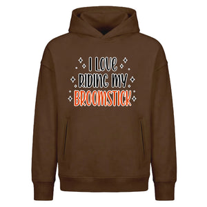 Witch broomstick riding quote Halloween Oversized Hoodie