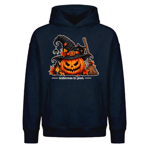 Witch hat cat and pumpkin quote Halloween Oversized Hoodie