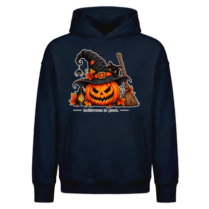 Witch hat cat and pumpkin quote Halloween Oversized Hoodie