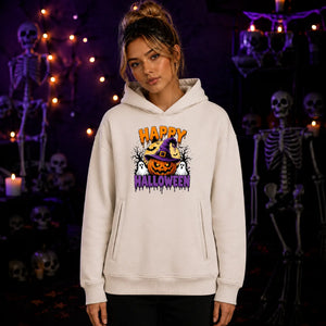 Witch hat pumpkin and cute ghosts Halloween Oversized Hoodie