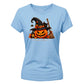 Witch hat pumpkin black cat graphic Halloween ladies t-shirt
