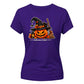 Witch hat pumpkin black cat graphic Halloween ladies t-shirt