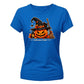 Witch hat pumpkin black cat graphic Halloween ladies t-shirt