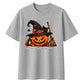 Witch hat pumpkin cat graphic Halloween Oversized T-Shirt