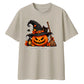Witch hat pumpkin cat graphic Halloween Oversized T-Shirt