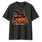 Witch hat pumpkin cat graphic Halloween Oversized T-Shirt