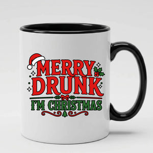 Witty drinking quote holiday novelty ceramic christmas mug