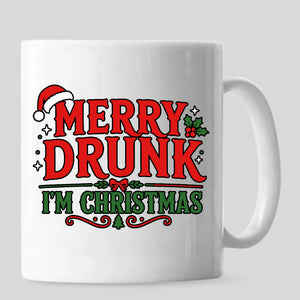 Witty drinking quote holiday novelty ceramic christmas mug