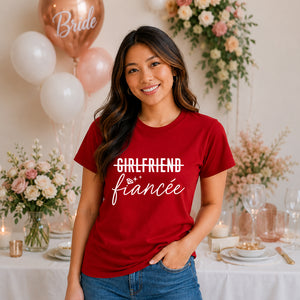 Witty Engagement Girlfriend Fiancee Bride Ladies T-Shirt